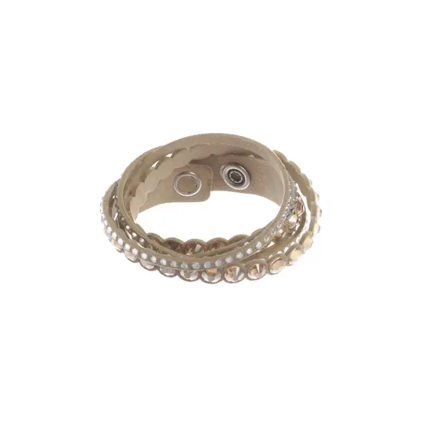 Bracelet, in Light Brown, Leather, Swarovski