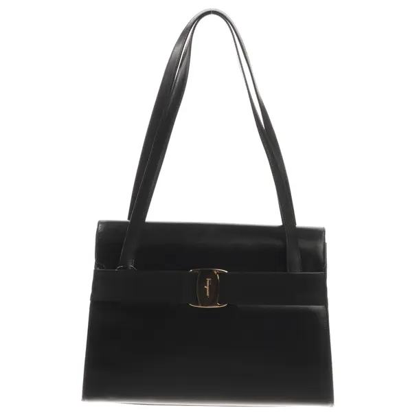 Shoulder Bag, in Black, Leather, Salvatore Ferragamo