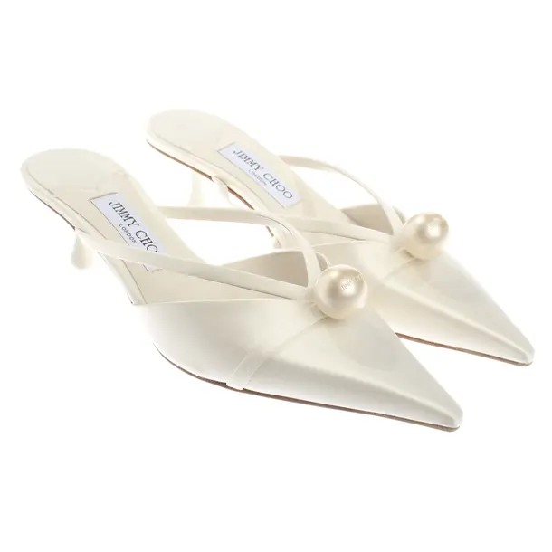 Heeled Mules, in Beige, Jimmy Choo