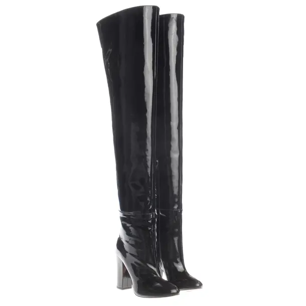 Overkneestiefel, in Schwarz, Giambattista Valli
