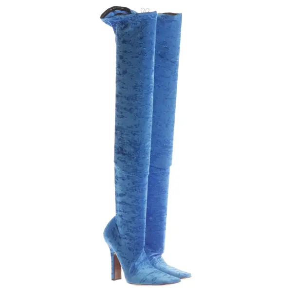 Overkneestiefel, in Blau, Vetements