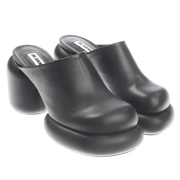 Hohe Pantoletten, in Schwarz, Jil Sander