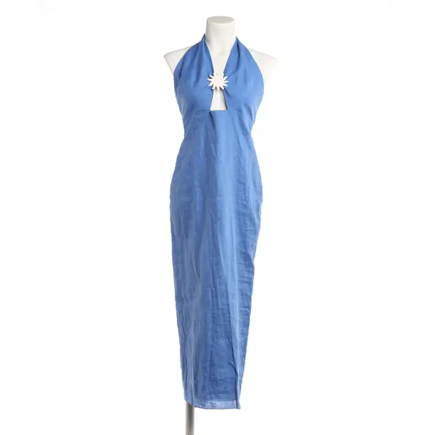 Cocktail Dress, in Blue, Linen, Leo Lin
