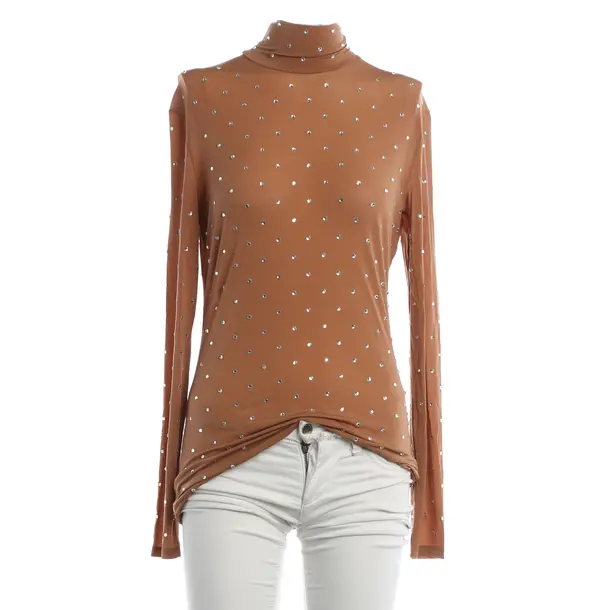 Long Sleeve Shirt, in Light Brown, Cupro, Paco Rabanne