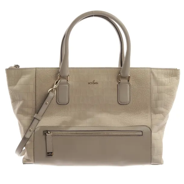 Handbag, in Beige, Leather, Hogan