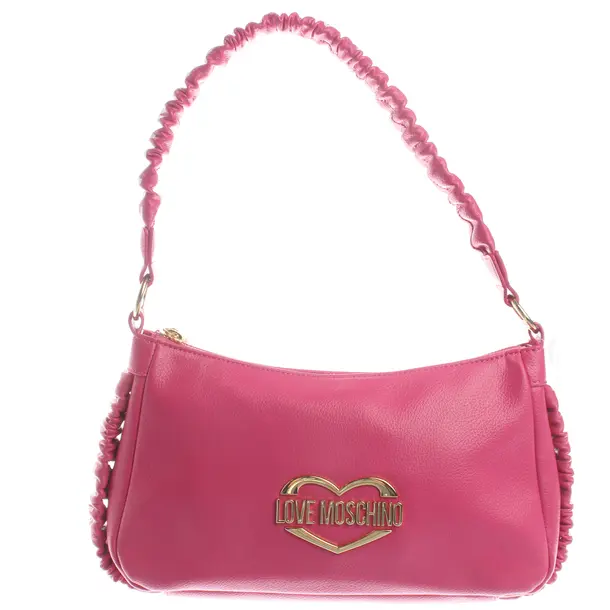 Schultertasche, in Rosa, Leder, Love Moschino