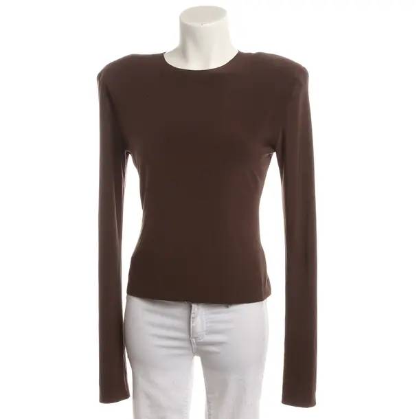 Long Sleeve Shirt, in Brown, Polyester, Norma Kamali