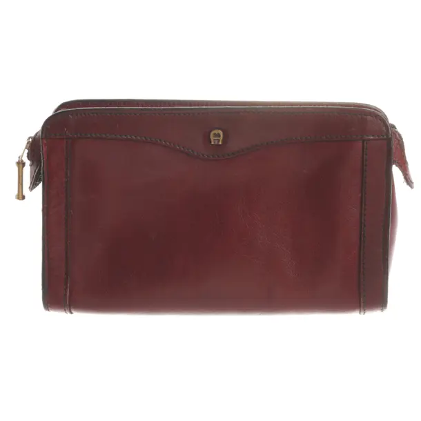 Cosmetic Bag, in Bordeaux, Leather, Aigner