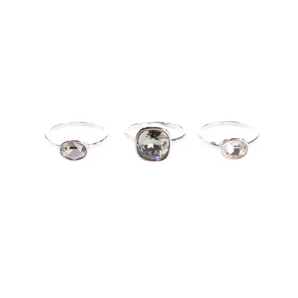 Ring-Set, in Silver, Metal (metallic, metallized), Swarovski