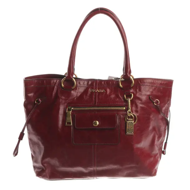 Schultertasche, in Rot, Leder, Prada