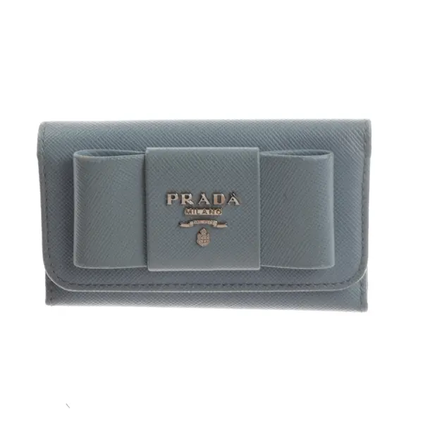Key Holder, in Blue, Leather, Prada