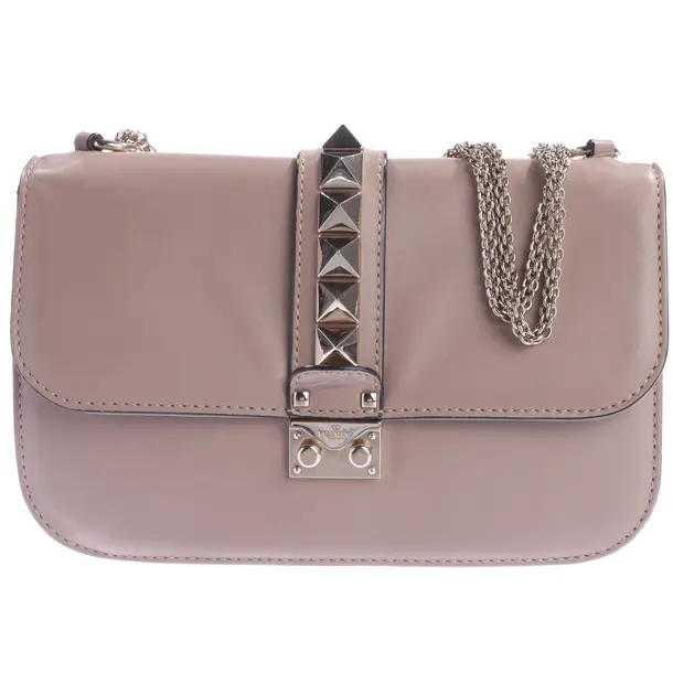 Shoulder Bag, in Beige, Leather, Valentino