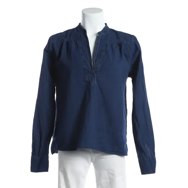 Blouse, in Navy, Cotton, Closed