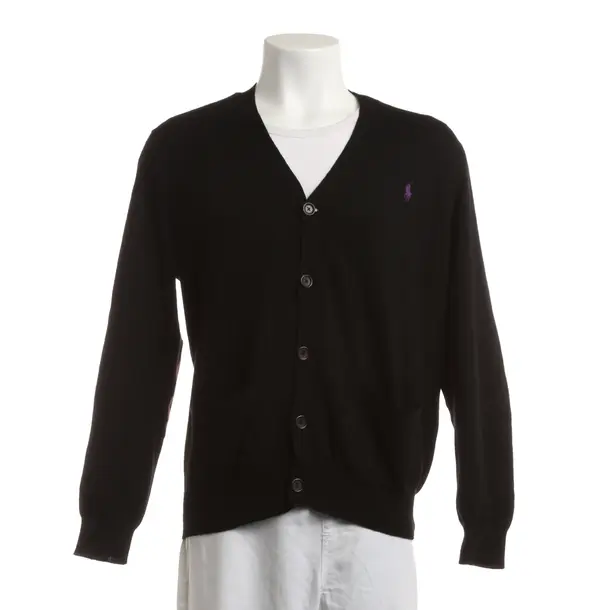 Cardigan, in Black, Wool, Polo Ralph Lauren