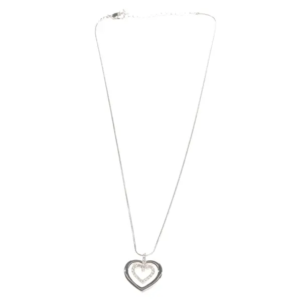 Necklace, in Silver, Metal (metallic, metallized), Swarovski