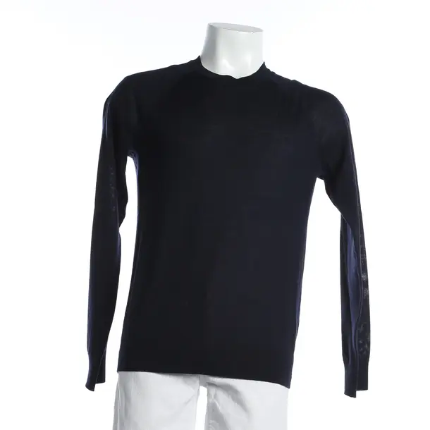 Jumper, in Navy, Wool, Closed