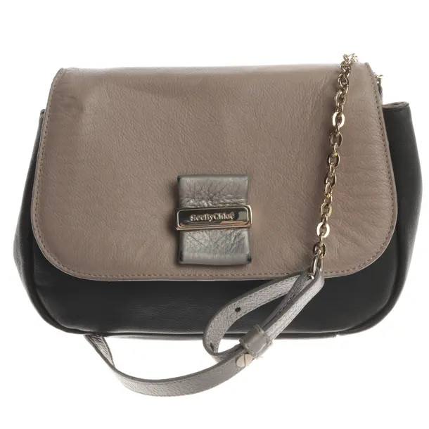 Shoulder Bag, in Light Gray, Leather, See by Chloé