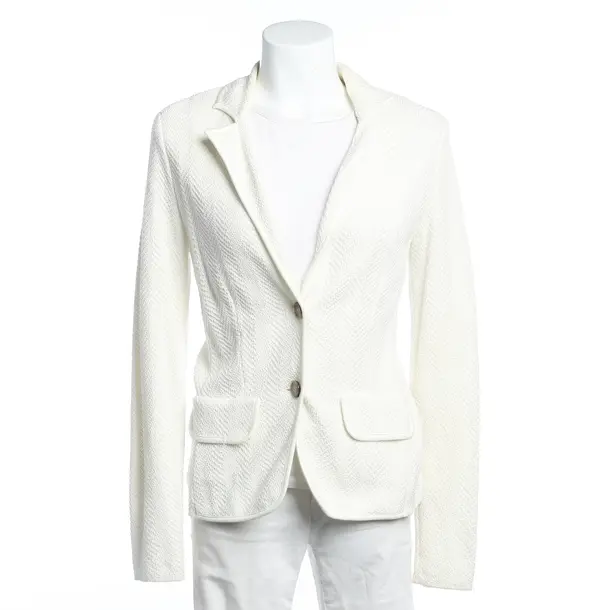 Blazer, in Cream, Cotton, Marc Cain