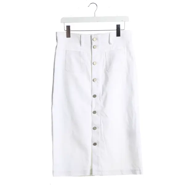 Skirt, in White, Cotton, Riani