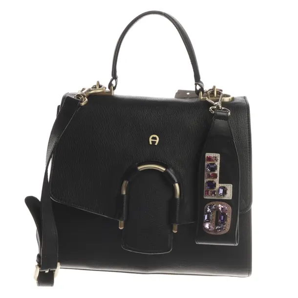 Handtasche, in Schwarz, Leder, Aigner