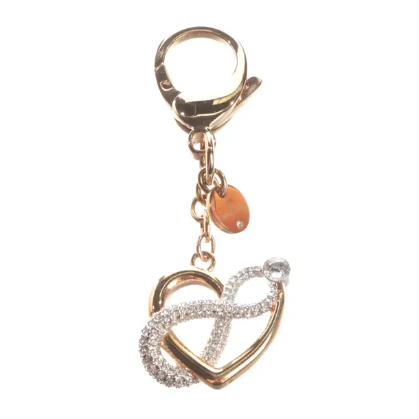 Keyring, in Gold, Metal (metallic, metallised), Swarovski