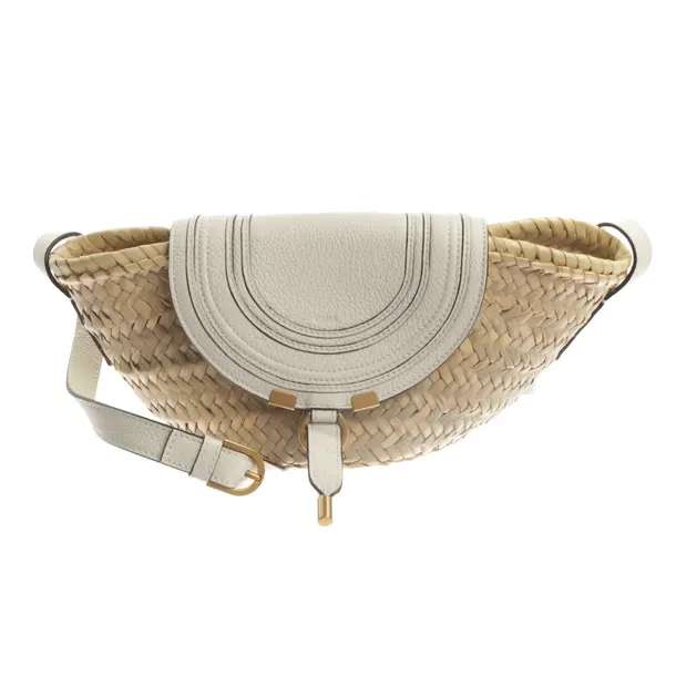 Shoulder Bag, in Light Gray, Straw, Chloé
