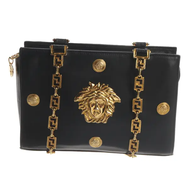 Shoulder Bag, in Dark Gray, Leather, Versace