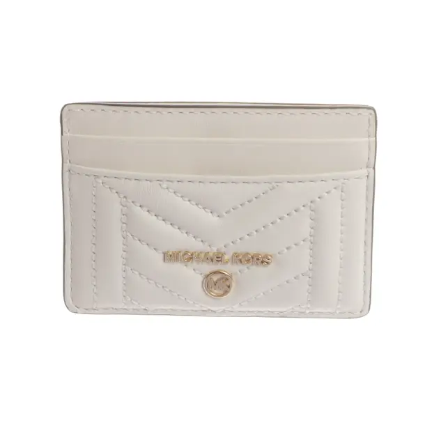 Card Holder, in White, Leather, Michael Kors