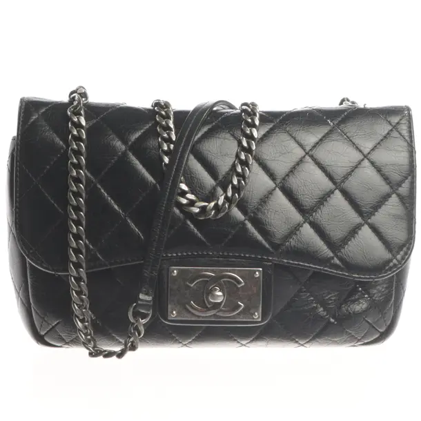 Shoulder Bag, in Black, Leather, Chanel