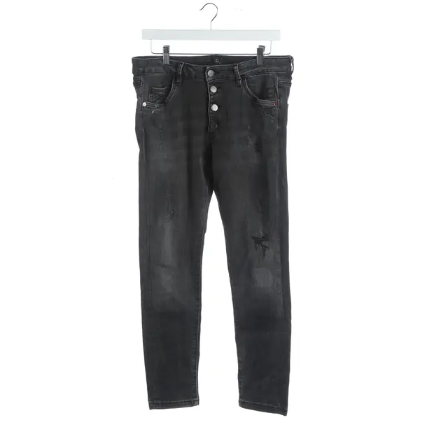 Slim Fit Jeans, in Dark Gray, Cotton, Elias Rumelis