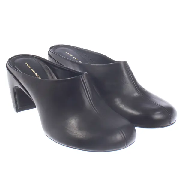 Hohe Pantoletten, in Schwarz, Dries van Noten