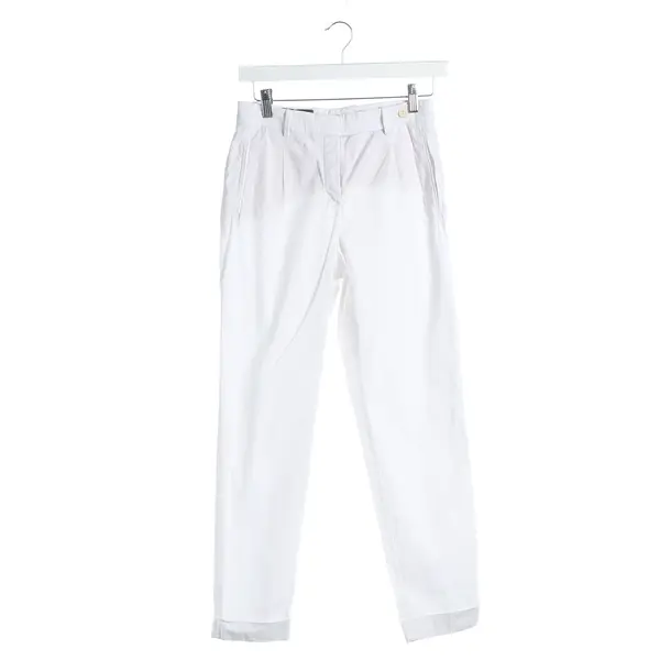Pants, in White, Cotton, Loro Piana