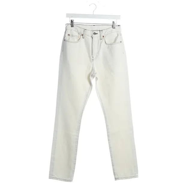 Straight Fit Jeans, in White, Cotton, Wardrobe.NYC