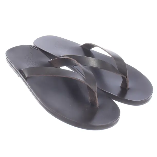 Slides, in Dark Brown, Ancient Greek Sandals