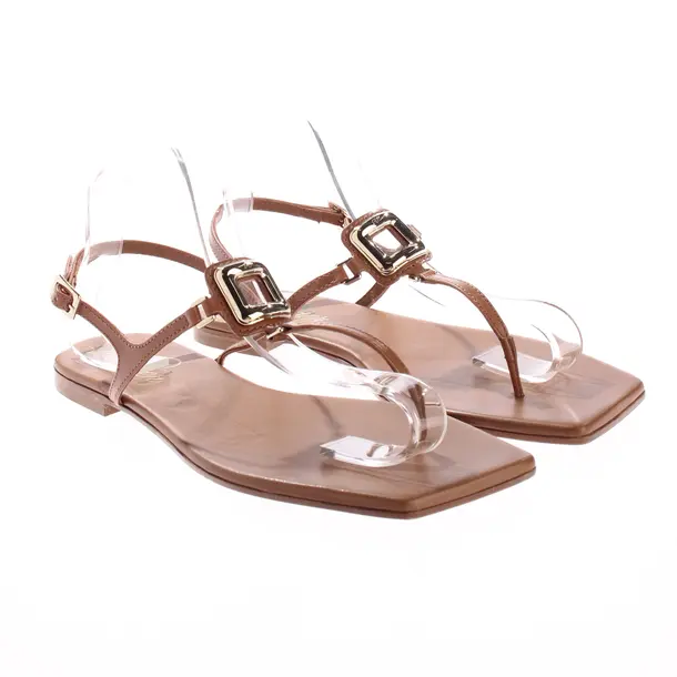 Strappy Sandals, in Brown, Roger Vivier