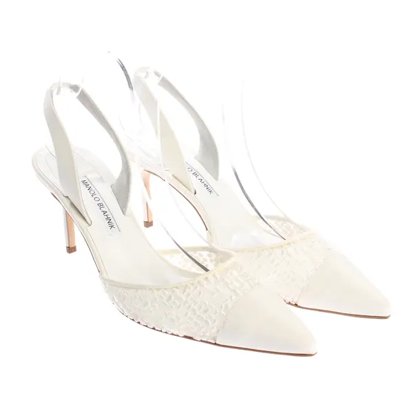 Slingbacks, in White, Manolo Blahnik