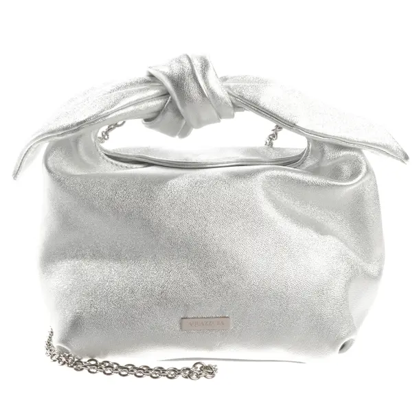 Abendtasche, in Silber, Leder, Aquazzura