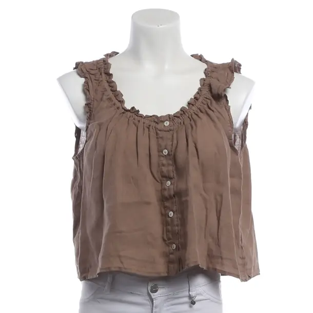 Top, in Light Brown, Linen, Velvet by Graham and Spencer