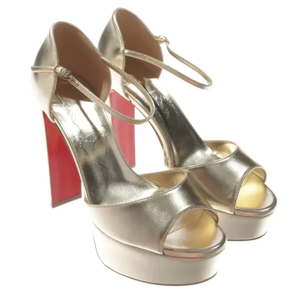 Heeled Sandals, in Gold, Christian Louboutin