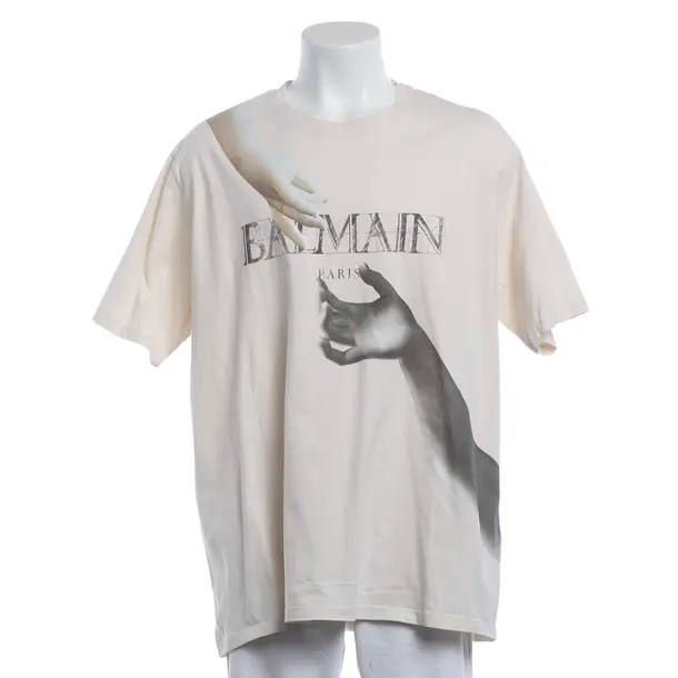 T-Shirt, in Beige, Cotton, Balmain