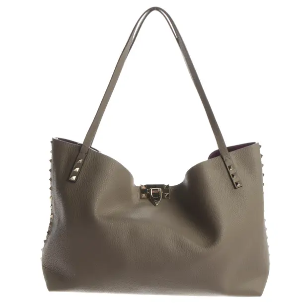 Schultertasche, in Grau, Leder, Valentino
