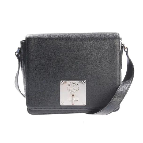 Schultertasche, in Schwarz, Leder, MCM