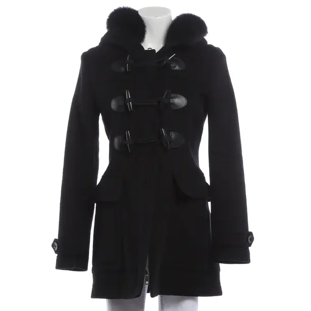 Mid-Season Coat, in Black, Wool, Burberry Brit