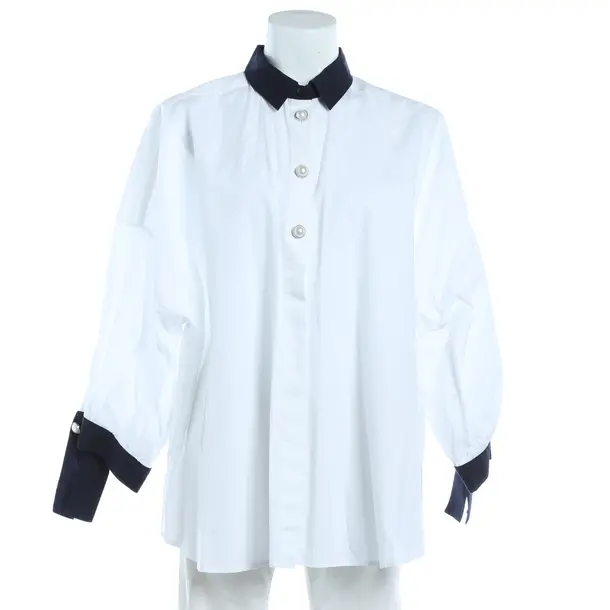 Blouse, in White, Cotton, Riani