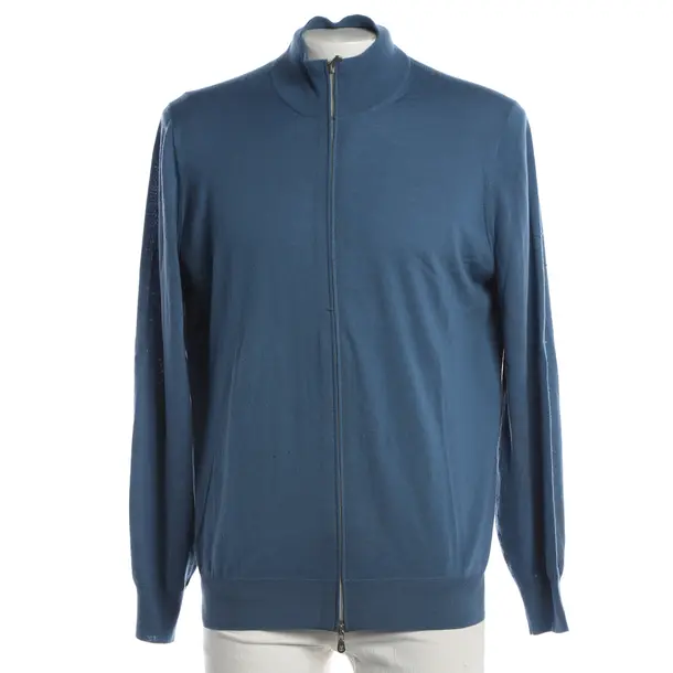Cardigan, in Blu, Lana, Brunello Cucinelli
