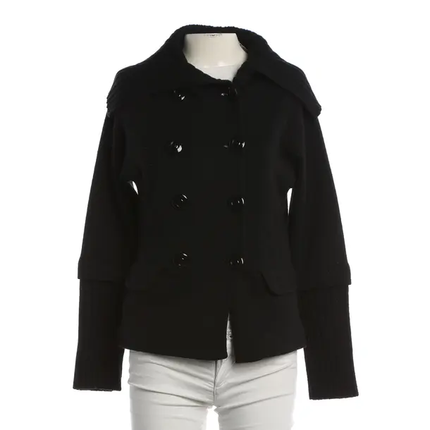 Cardigan, in Black, Wool, Sem Per Lei.