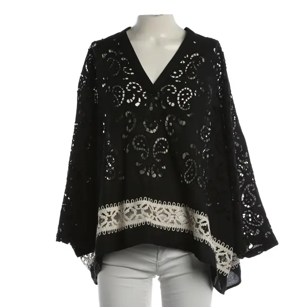 Blouse, in Black, Cotton, Grace