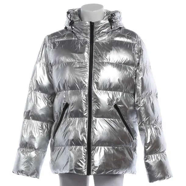 Mid-Season Jacket, in Silver, Cotton, Grace