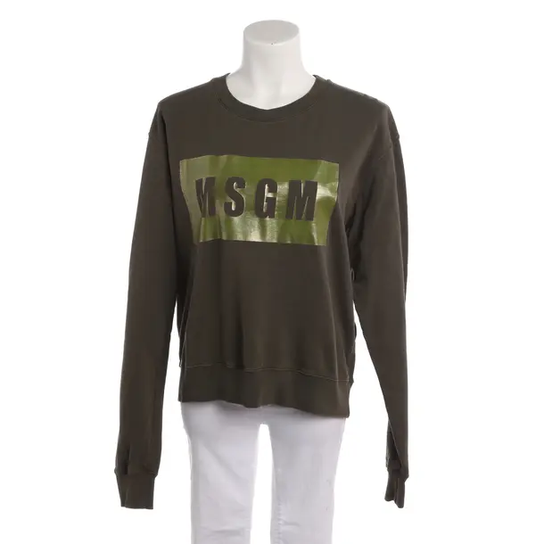 Felpa, in Verde oliva, Cotone, MSGM