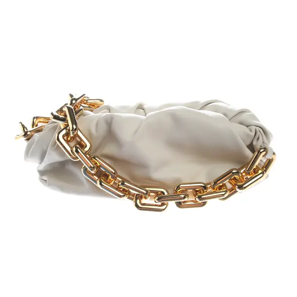 Shoulder Bag in White, Leather, Bottega Veneta